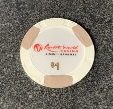 RESORTS WORLD Casino $1.00 Chip - Bimini Bahamas picture