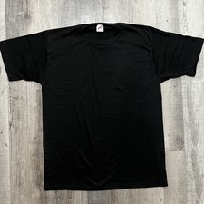 VTG Jerzees Blank Black Solid Essential USA Single Stitch Mens Cotton Blend 2XL picture