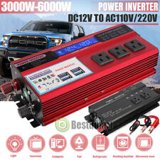 6000W Pure Sine Wave Inverter DC 12V 24V -AC 110V 220V Solar Car Power Converter picture