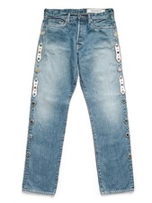 MEN WOMEN DENIM JEANS VINTAGE WASHED RHINESTONE SUMMER RIVETS CANVAS PANTS  picture