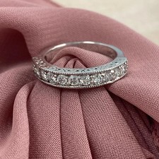 1.10 Ct Round-Cut EF/VS1 Lab Grown Diamond Solitaire Wedding Band Platinum 950 picture