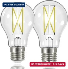 Satco S12415-8 Watt LED A19; Clear; Medium Base; 3000K (2 Pack) picture