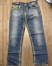 True Religion Ricky Super QT ME Jeans Size 38 Mid Blue NWT Vintage $374 MSRP picture