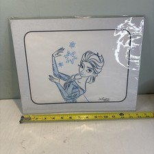 Jim Bonserio Signed Disney Frozen Elsa Original Artist Sketch Matted 11x14 picture