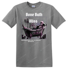 Bone Bath Skeleton Halloween Bathtub Gothic Spooky Skull T Shirt Gift Funny Tee picture