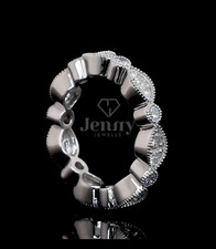 Vintage Milgrain 1.00 CTW Round Brilliant Lab-Created Diamond Alternating Band picture