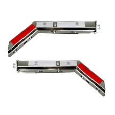 2PCS Stainless Steel Angled Mud Flap Hanger Spring Loaded for Semi Truck RH LH picture