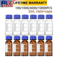 1000/10000Pcs 2ml Autosampler Vial Lab vials w/ Caps Glass Amber Sample Vials picture
