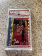 1987 Fleer Sticker #2 Michael Jordan PSA 8 picture