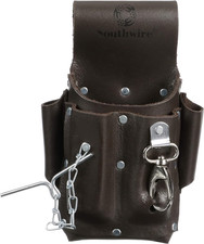 Southwire Tools & Equipment POUCH4 Leather Tool Pouch, 5 Pocket Pouch with Tape picture
