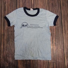 Vintage Pennsylvania Dutch Country Shirt Mens Medium Ringer Single Stitch 80s picture