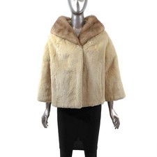 Pastel Sheared Beaver Jacket with Mink Collar- Size M picture