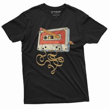 Men's vintage cassette tape with pencil T-shirt 80s 90s born nostalgic gift picture