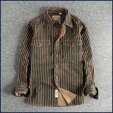 2026 Autumn And Winter New American Retro Stripe Long-Sleeve Lapel Shirt picture