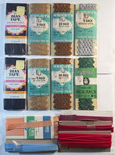 Vintage 1950s Sewing Lot Rick Rack 6c 10c Bias Tape Seam Binding Wrights NOS⁠ picture