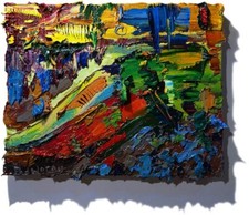 LANDSCAPE OIL?PAINTING?OUTSIDER IMPRESSIONISM?ART?SIGNED ABSTRACT ORIGINAL POP A picture