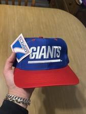 Vintage 90s New York Giants logo 7 Hat Cap Snapback Blue Red NFL NWT picture