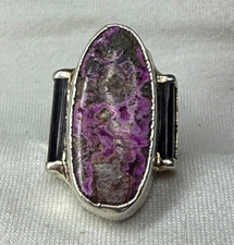 Steven Ruse Designs, handmade Cobalto Calcite and Black Tourmaline Ring. picture
