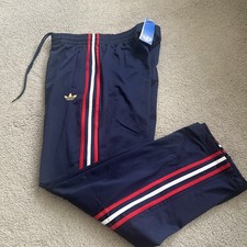ADIDAS Original Firebird Track Pants Mens Large KD3830 Blue Red Why Zip Pockets picture