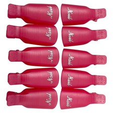 10 PCS Pink Acrylic Nail Art Soak Off Cap Clip UV Gel Polish Remover Wrap Tool picture