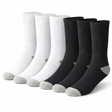 6 Pack Men's Cotton Crew Socks Cushioned Breathable Work & Athletic Socks picture