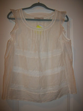 Misses NWT *Ann Taylor Loft* Ivory boat neck sleeveless top Size: Medium picture