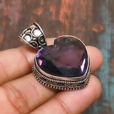 Beautiful Amethyst Gemstone Handmade 925 Solid Sterling Silver Jewelry Pendant picture