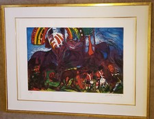 MALCOLM MORLEY Huge RARE 9-Color Etching w/ AQUATINT Hand SIGNED Drummers Sails picture
