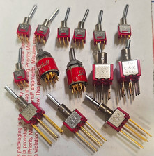 Assorted Lot of 11 Vintage C&K  Specialty Toggle Switches 7301, 7203, mini, + picture