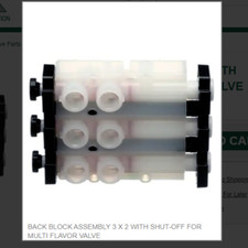 BACK BLOCK ASSEMBLY 3 X 2 WITH SHUT-OFF FOR MULTI FLAVOR VALVE # 620056838 picture