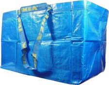 IKEA LARGE BLUE BAG Shopping Grocery Laundry Storage Tote Bags Strong FRAKTA picture