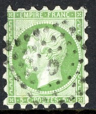 France 1871 Colonies 5¢ Green Scott #8 Private Perf VFU A236 picture