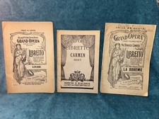 Vintage Lot Of 3 Metropolitan Opera House Libretto Carmen Louise La Boheme #WW picture
