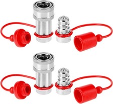 2 Pack 3/8� NPT Hydraulic Quick Connect Couplers 4000 PSI 3/8 Body Steel Set ISO picture
