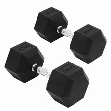 Sprint Demon 35LB Rubber Hex Dumbbell Set 2pc Non-Slip Grip Home Gym picture