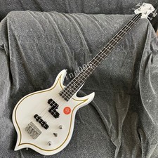 Punisher Solid 4-String Electric Bass Guitar Stainless Rounded Fret Edge White picture