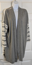 Pure Jill, Women's, Open Tunic, Grey And White, Size L, New picture
