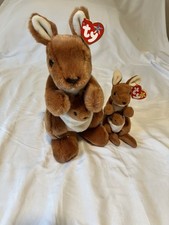 Ty Original Beanie Buddy/Baby Set of Pouch The Kangaroo 1998 Mint W/Mint Tags picture