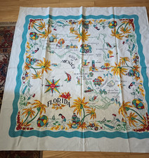 VTG BELCREST FLORIDA SOUVENIR COTTON TABLECLOTH picture