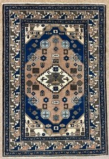 Vintage Ardebil Tribal 4x6 Geometric Hand Knotted Wool Area Rug Oriental Boho picture