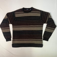 Vintage IZOD fall brown striped men's small sweater  picture