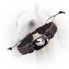 Love Horse Vegan Leather Adjustable Bracelet Horse Wristband Horse Bracelet picture