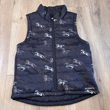 Kerrits Girls Reversible Quilted Lightweight Equestrian AOP Puffer Vest Black L picture