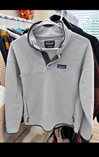 Patagonia Synchilla Snap-T Women's M Gray Pullover Jacket Pockets Logo picture