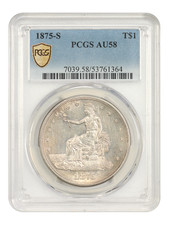 1875-S Trade $1 PCGS AU58 - Trade Dollar picture