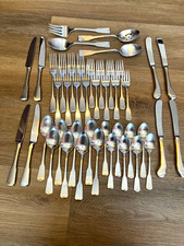 36pc Oneida Cube American Colonial Silverwear Set w/Serving Pieces Service for 8 picture