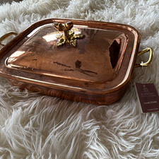 Ruffoni Tin-Lined Copper Roasting Tray w/ Lid Rectangular 5 qt 16x12 2pc picture