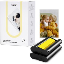 Liene SD42B#WW1 72 sheets Photo paper 4x6 & InkCartridge for PixCut S1 White picture