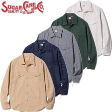 SUGAR CANE Lot No. SC28652 COKE STRIPE WORK SHIRT LONG SLEEVE Made in Japan New picture