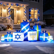 8FT Hanukkah Lighted Gift Box Inflatable Decorations Outdoor picture